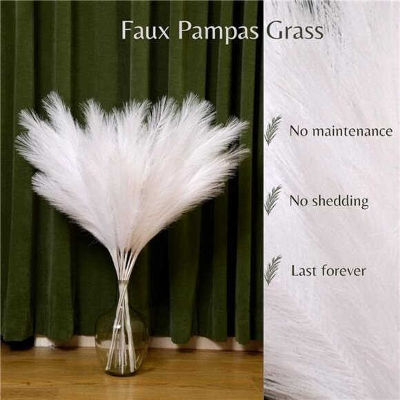 Faux Pampas Grass, 9PCS Pompas, Large Pampas Grass, 38'' Tall Pampas Grass - Picture 3 of 7
